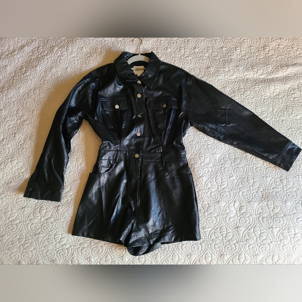 Faux Leather Romper